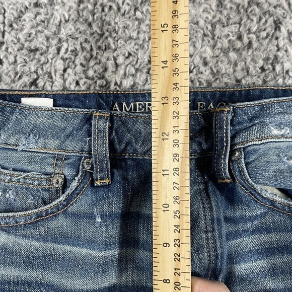 American Eagle Festival Mini Skirt Button Fly  Distressed Denim Women's Size 2 - Picture 5 of 12